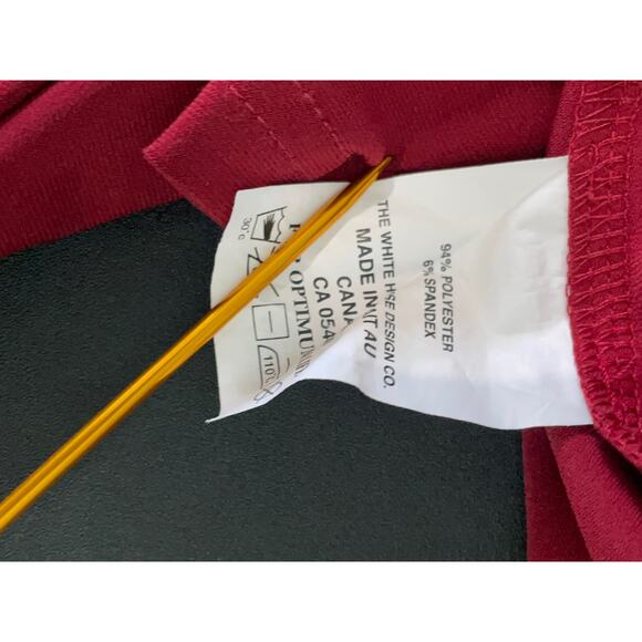 Sympli Burgundy Laser Cut Mock Neck Long Sleeve Pullover Tunic Size 12 - Picture 10 of 11